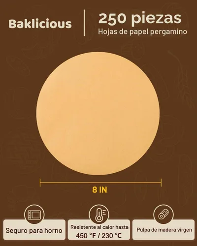 Vista 2 de Baklicious Rondas de papel pergamino antiadherente sin blanquear de 4