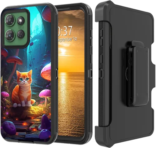 Vista 53 de Funda para Moto G Stylus 5G 2023 con funda de clip para cinturón y soporte, resistente de doble capa, resistente a prueba de golpes, para Motorola