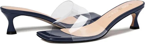 Vista 6 de MODENCOCO Sandalias de tacón bajo con puntera abierta para mujer, estilo casual, con patente transparente, de 2 pulgadas