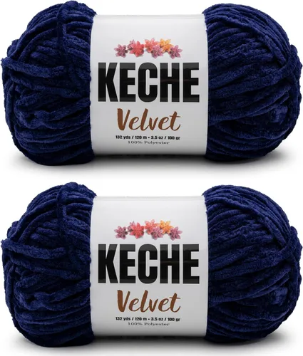 Vista 152 de Keche Hilo para ganchillo, hilo de terciopelo, chenilla suave, manta de bebé voluminosa amigurumi Yarn 3.53 oz (132 yardas) - Arona