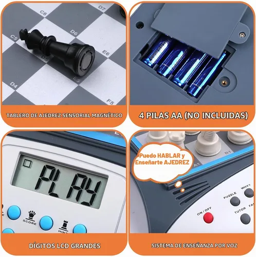 Vista 8 de Talking Chess Master - Juego de ajedrez electrónico con clasificación ELO de 2000, ideal para entrenamiento de estrategia cerebral, juego