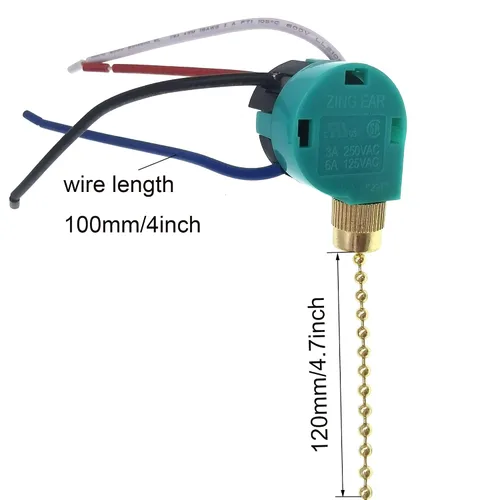 Vista 3 de TWDRTDD Zing Ear ZE-268S6 - Interruptor de cadena de tracción de 3 velocidades, 4 cables, pieza de repuesto con 4 cables preinstalados