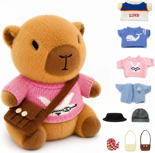 Vista 9 de Capybara - Juguete de peluche, color negro, 10.2 pulgadas