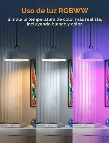 Vista 4 de Refoss Las bombillas inteligentes funcionan con Apple HomeKit, bombillas inteligentes que cambian de color compatibles con Siri, Alexa y Google