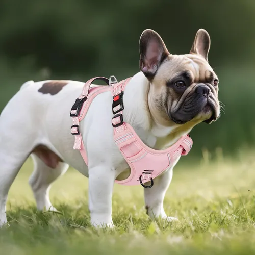 Vista 6 de Timos Arnés para perro de tamaño pequeño, arnés sin tirones para mascotas con cuello a presión bloqueable, chaleco reflectante para perro, sin