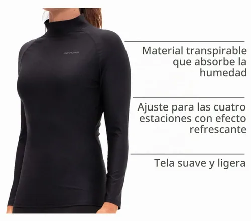 Vista 4 de DEVOPS Paquete de 3 camisetas de compresión de manga larga con cuello alto (3 unidades) Negro/Negro/Negro