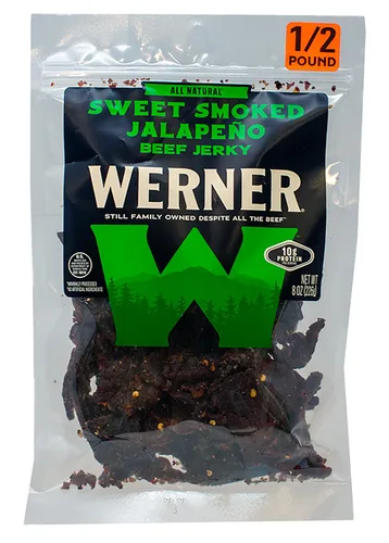 Vista 7 de Werner - Bocadillo de carne natural con ajo y carne seca – Bocadillo alto en proteínas, sin gluten, sin ingredientes artificiales, sin MSG añadido