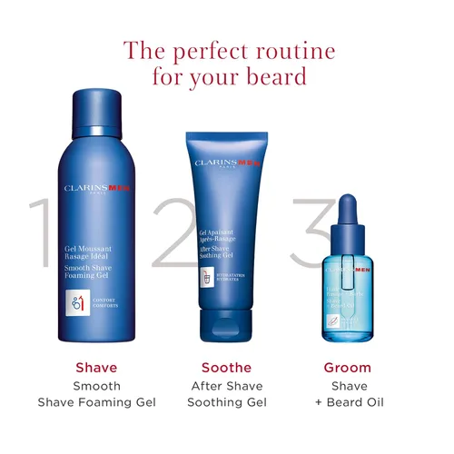 Vista 5 de CLARINS Gel calmante para después del afeitado MEN Gel hidratante para después del afeitado para hombres Alivia las irritaciones