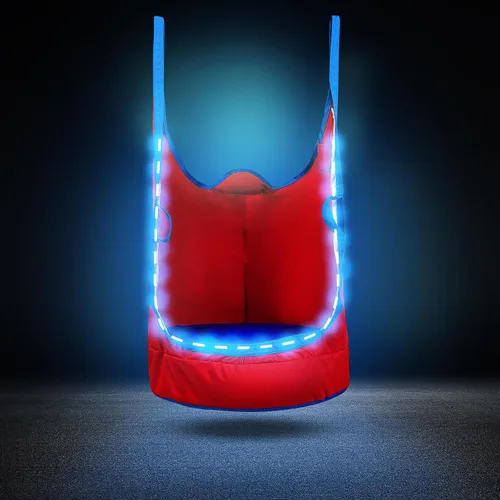 Vista 8 de Silla Columpio Colgante Mejorada para Niños, Silla Hamaca Colgante para Niños con Luces LED, Asiento Columpio Colgante de Tela Oxford 900D para Azul