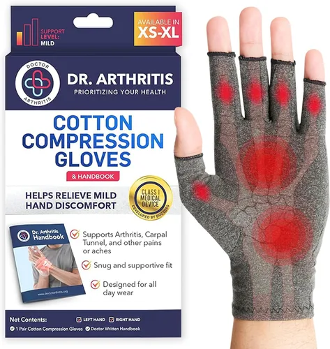 Vista 13 de Doctor Developed Compression Gloves for Women and Men, Open-Finger Arthritis Gloves, Typing Gloves, Arthritis & Carpal Tunnel