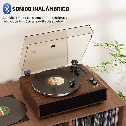 Vista 2 de FEKTIK Vinyl Record Player with Magnetic Cartridge and Built-in Speakers