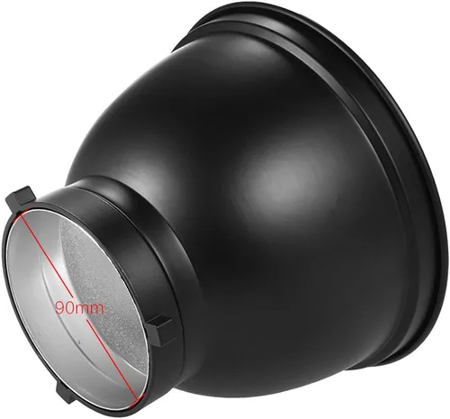 Vista 6 de Andoer Lámpara de difusor plano reflector estándar de 7 pulgadas con rejilla de panal de 60° para montaje Bowens para Flash Studio Strobe Speedlite