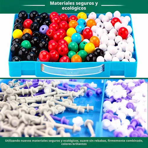 Vista 8 de EXBEPE Kit de modelo molecular de química 452 piezas con C60, conjunto de ciencia educativa Aprendizaje Química Átomos, Vínculos y Estructuras
