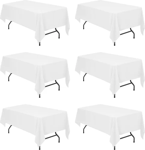 Vista 170 de BRILLMAX - Manteles para mesa rectangular de 6 pies, tela de lino de poliéster, lavable, para boda, recepción, banquete, fiesta de cumpleaños, 60 x