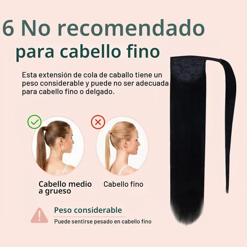 Vista 7 de Easyouth Extensión de cola de caballo de cabello humano, negro azabache, 12 pulgadas, 2.47 oz, extensiones de cola de caballo, extensiones de cola