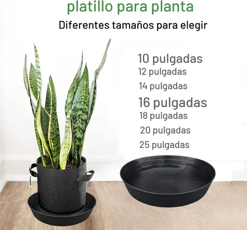 Vista 4 de Plato para macetas de 10 a 25 pulgadas, bandejas de riego extra profundas para macetas, bandeja de drenaje pesada para interiores sin agujeros, 4