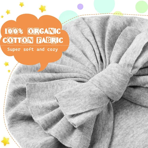 Vista 3 de Hicarer Guantes de turbante para bebé 4 sombreros y 4 pares de manoplas