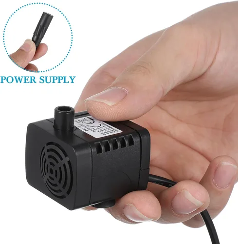 Vista 9 de TEHAUX Mini bomba sumergible de 12 V, 380 L/H, bomba de agua ultra silenciosa, bomba de agua portátil para acuario, pecera, estanque, fuente