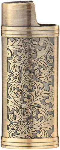Vista 2 de Ambrogio.L Funda para encendedor Mini BIC J5, bronce + plateado + dorado (3 piezas)