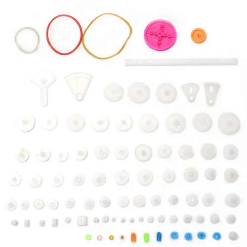 Vista 10 de Fielect Kit de engranajes de plástico 43pcs con accesorios surtidos para robot motor DC 43 piezas