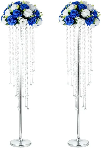 Vista 15 de NUPTIO Tall Gold Centerpiece for Table, Metal, 21.7", 2 Pcs Dorado