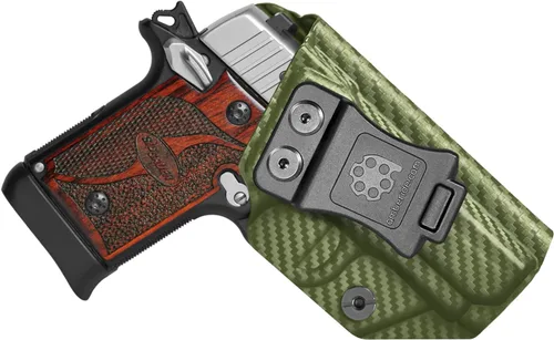 Vista 14 de Funda P238 IWB Kydex Holster Fit: Pistola Sig Sauer P238 - Transporte oculto en la cintura interior - Inclinación ajustable y retención 'Posi-Click