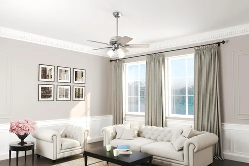 Vista 8 de Hunter Ventilador de techo interior de 44 pulgadas con luces LED, ventilador de techo con cadena de tracción, para dormitorio o sala de estar