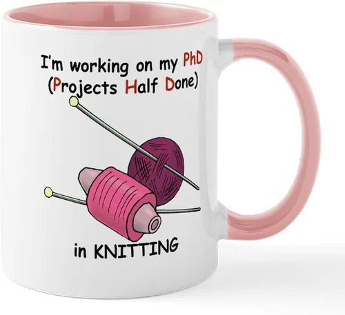Vista 11 de CafePress Knitting Phd (Projects Half D Mug 11 oz (11.0 fl oz) Taza de café de cerámica