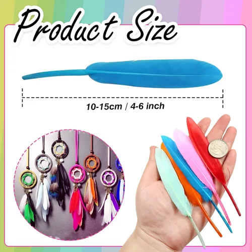 Vista 2 de TOAOB - 250 plumas de ganso coloridas para manualidades de 4 a 6 pulgadas, plumas a granel para disfraces, joyas, boda, hogar, fiesta, decoración