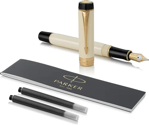 Vista 8 de Pluma estilográfica Parker Prestige, cincelada, de rutenio, fina (1931333), Negro/Dorado (Classic Black with Gold Trim) M
