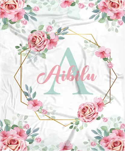 Vista 74 de Manta de bebé personalizada para niñas y niños pequeños, recién nacidos, regalos personalizados de vaca floral con nombre y texto, 40 x 30 pulgadas