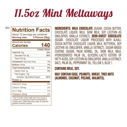Vista 2 de Fannie May, caramelo de chocolate con leche, meltaways de menta, caja de regalo, 11.5 onzas