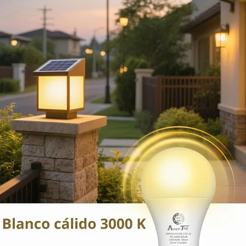 Vista 7 de Paquete de 3 bombillas del atardecer al amanecer, bombillas LED con sensor A19, 3000K blanco cálido