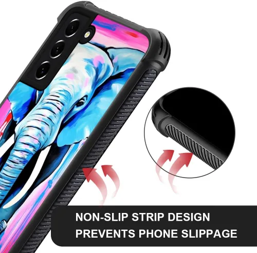 Vista 5 de Funda compatible con Samsung Galaxy S21, diseño de elefantes africanos, diseño increíble a prueba de golpes, antiarañazos, carcasa trasera