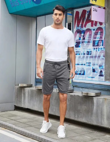 Vista 6 de SPECIALMAGIC Men's Running Shorts Workout Gym Shorts Casual Home Athletic Zipper Pocket