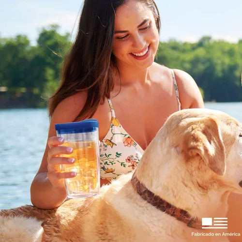 Vista 12 de Tervis Señuelos de pesca hechos en Estados Unidos, vaso aislado de doble pared para viaje mantiene las bebidas frías y calientes, 16 onzas, clásico