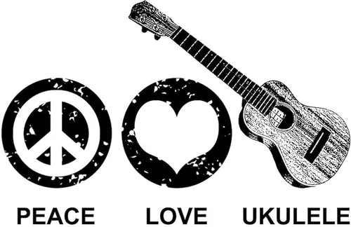 Vista 3 de CafePress Peace Love - Taza de café de cerámica para ukelele (11 oz (11.0 fl oz)