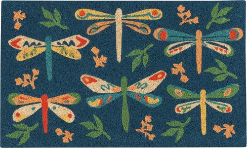 Vista 9 de Now Designs Bee Garden Felpudo de 18 x 30 pulgadas, fibra de coco con respaldo de vinilo, resistente a la decoloración, diseño inspirado en el arte
