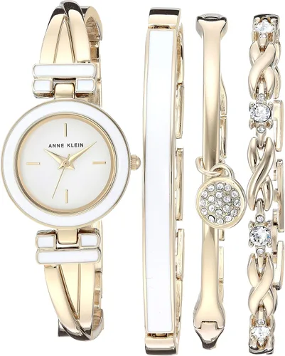 Vista 7 de Anne Klein - Juego de reloj de brazalete para mujer y pulsera acentuada con cristales premium