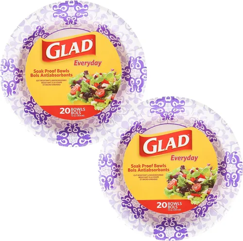 Vista 10 de Glad Cuencos redondos de papel desechables, verde victoriano, 16 onzas, 15