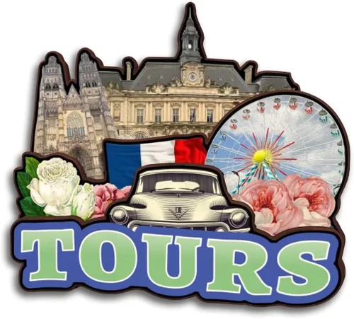 Vista 18 de Blois Centre-Val de Loire Francia - Imán de madera para nevera, colección 3D, hecho a mano, viajes, ciudad, recuerdos, nevera, regalo