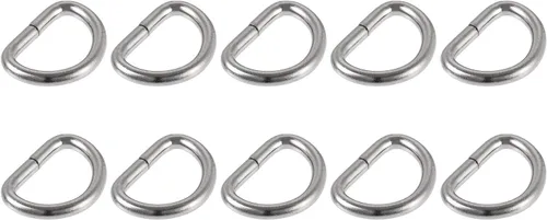 Vista 6 de METALLIXITY Metal Rings Non-welded D-shaped Ring Buckles for Hardware DIY Keychains Card Holders Purse