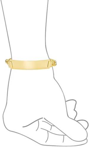 Vista 4 de Bling Jewelry Pulsera de identificación para hombre grabable con nombre sólido chapado en barra de identificación para hombres y niños, cadena
