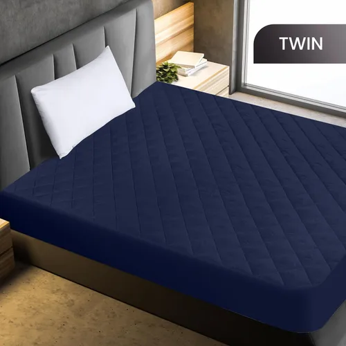 Vista 2 de Utopia Bedding - Cubrecolchón acolchado y ajustado, tamaño individual, protector y cubierta elástica para colchón con bolsillo profundo que se Azul