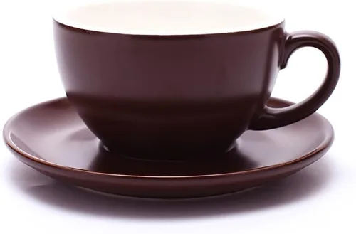 Vista 24 de Coffeezone - Taza de café con platillo de libre servicio, pequeña, para capuchino y café expreso doble, tazas de café de cerámica para cafetería