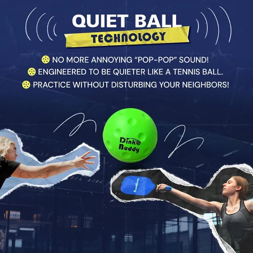 Vista 3 de Kelso Pickleball, pelotas de pickleball de espuma PU para reducir el ruido, mejora la coordinación ojo-mano, uso en interiores y exteriores, pelotas
