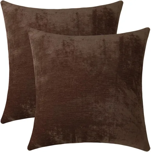 Vista 42 de Jeneoo - Fundas de almohada decorativas rojas brillantes de chenilla suave, fundas de cojín cómodas y sólidas para sofá de sala de estar