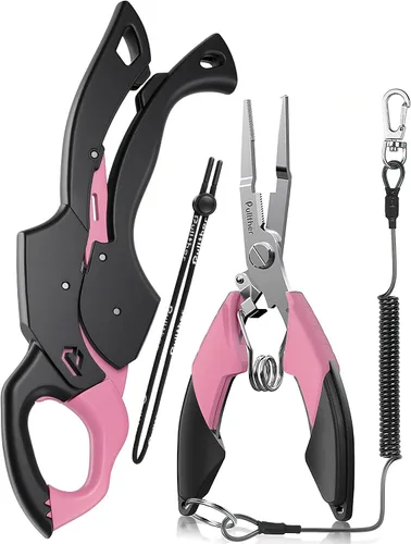 Vista 13 de Fish Gripper 9.2 pulgadas, cortador de línea multifunción, alicates de pesca, kit de herramientas de pesca de agua salada, equipo de pesca