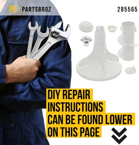 Vista 6 de PartsBroz 285565 - Conjunto de agitador compatible con lavadora Whirlpool Roper Maytag Estate - Reemplaza AP3094459 WP3951744 3951744 3348117