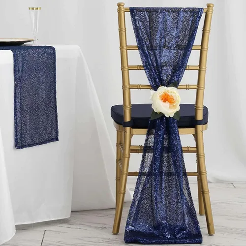Vista 18 de Efavormart - Camino de mesa de lentejuelas negras de alta calidad para bodas, fiestas de cumpleaños, banquetes, decoración, ajuste rectangular